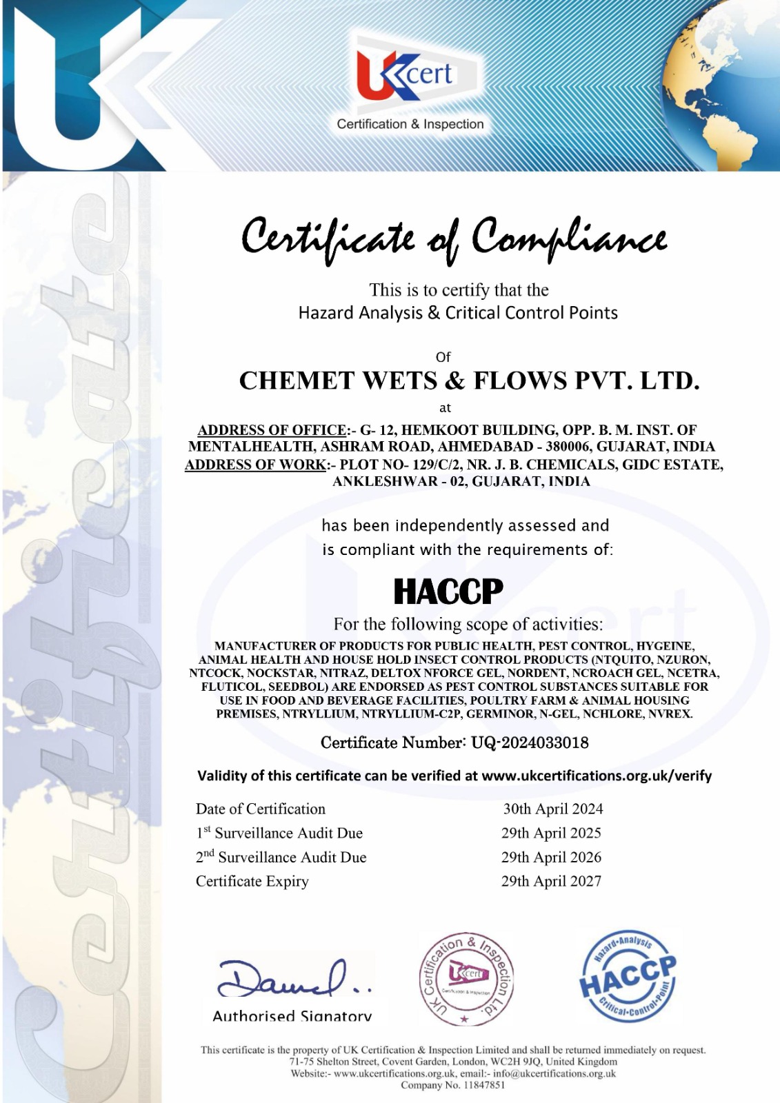 HACCP Certified
